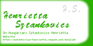 henrietta sztankovics business card